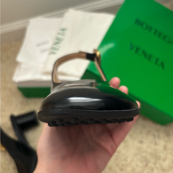 Bottega Veneta Black Sandals with Gold Accents - Picture 6 of 10